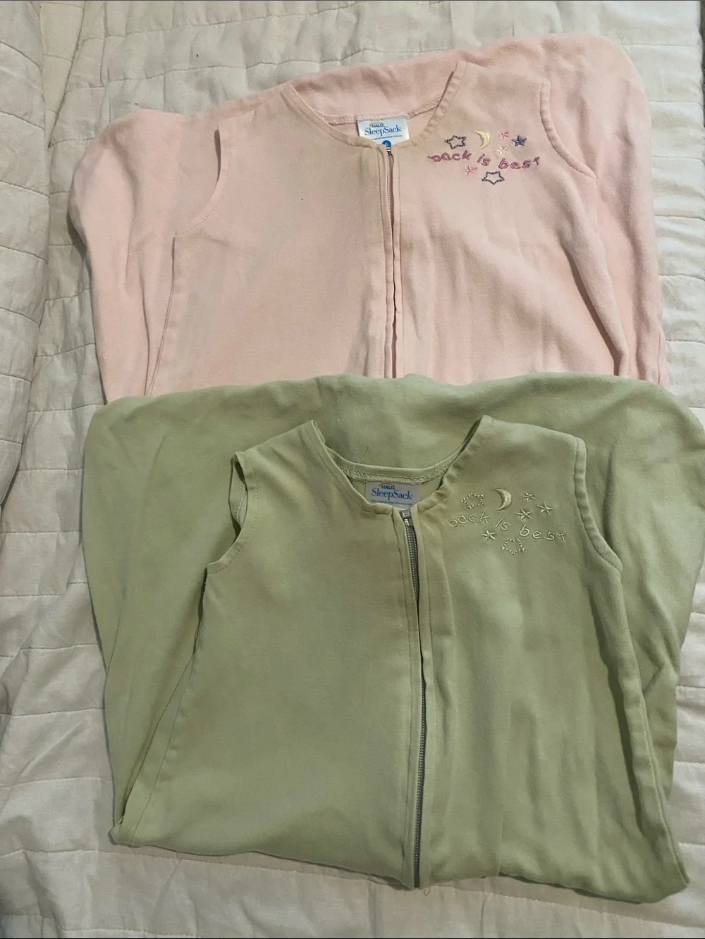 Halo Two-Pack Sleep Sacks in Pink and Green